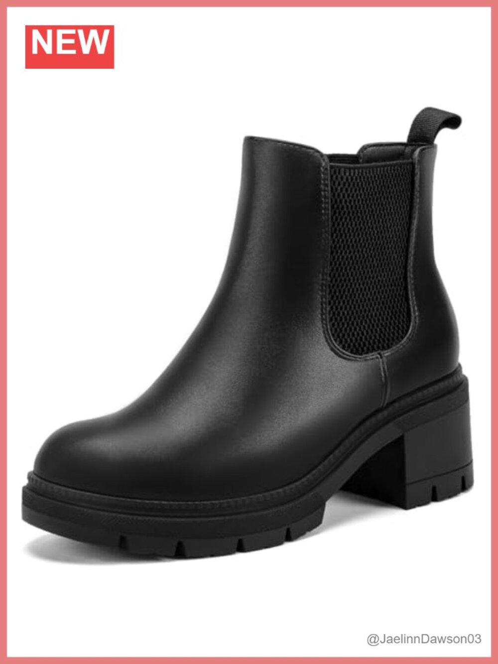 Womens Wide Width Chelsea Ankle Boots Faux Leather Block Heel Pull On
